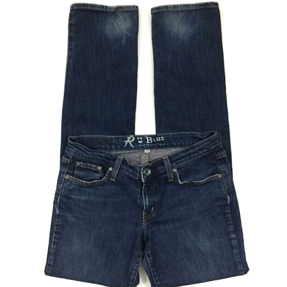 RU Blue Straight Leg Jeans Size 28 Blue Denim 5 Pockets